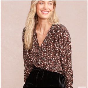 Garnet Hill Clio Button-Up Blouse Size‎ 4